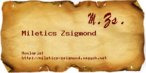 Miletics Zsigmond névjegykártya